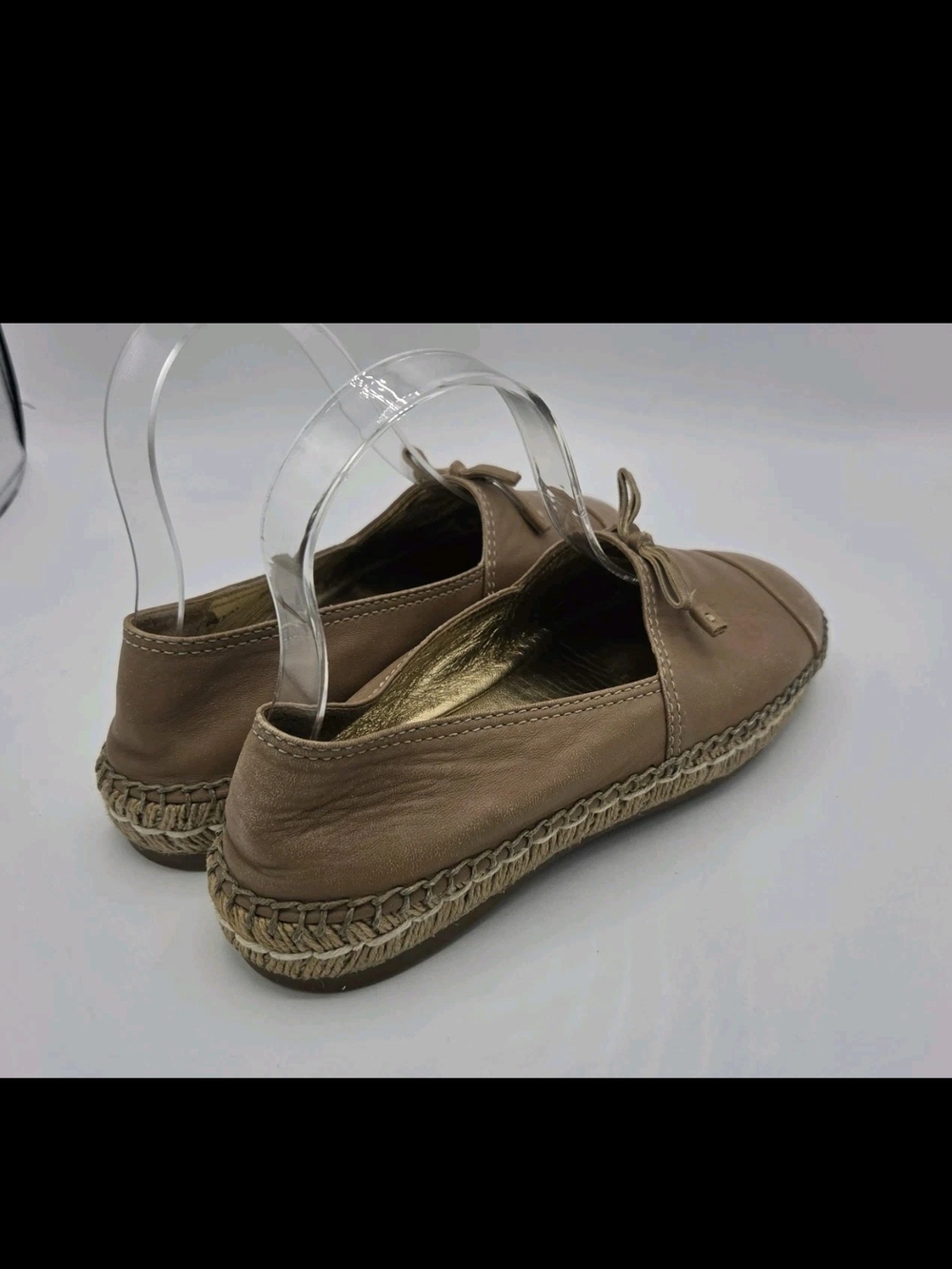 Prada Nappa Leather Espadrilles Tan Brown Bow Italy Womens Size 35 US 5 - Picture 6 of 14